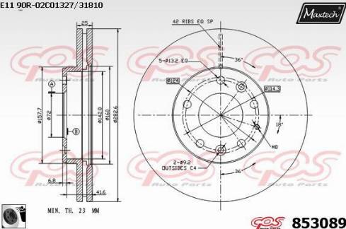 Maxtech 853089.0060 - Тормозной диск autosila-amz.com