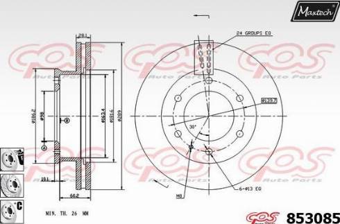 Maxtech 853085.6880 - Тормозной диск autosila-amz.com