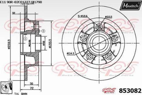 Maxtech 853082.0080 - Тормозной диск autosila-amz.com