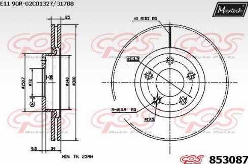 Maxtech 853087.0000 - Тормозной диск autosila-amz.com