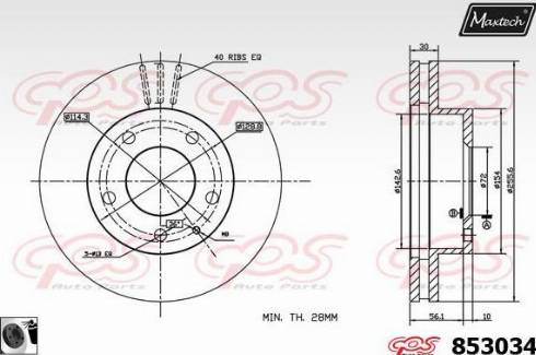 Maxtech 853034.0060 - Тормозной диск autosila-amz.com