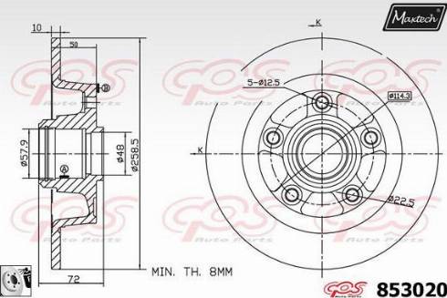 Maxtech 853020.0080 - Тормозной диск autosila-amz.com