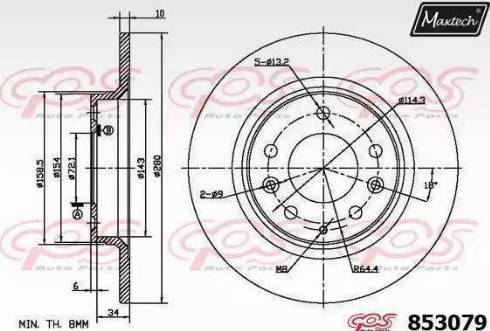 Maxtech 853079.6980 - Тормозной диск autosila-amz.com