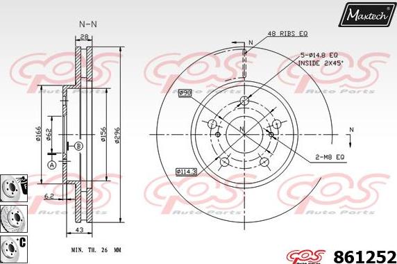 Maxtech 853079 - Тормозной диск autosila-amz.com