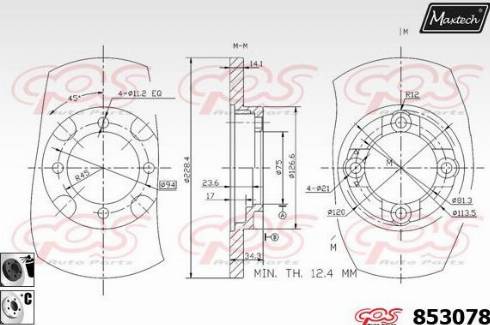 Maxtech 853078.6060 - Тормозной диск autosila-amz.com