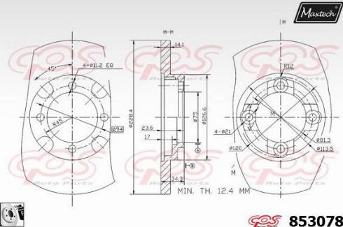 Maxtech 853078.0080 - Тормозной диск autosila-amz.com