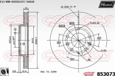 Maxtech 853073.0060 - Тормозной диск autosila-amz.com