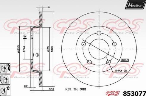 Maxtech 853077.6880 - Тормозной диск autosila-amz.com