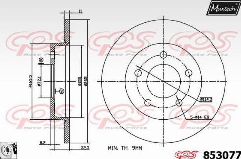 Maxtech 853077.0080 - Тормозной диск autosila-amz.com