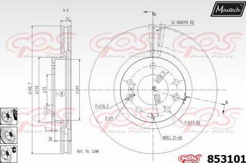 Maxtech 853101.6880 - Тормозной диск autosila-amz.com