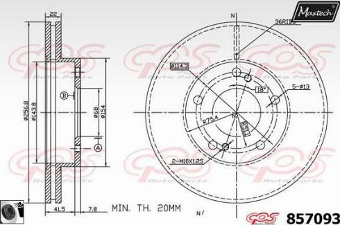 Maxtech 857093.0060 - Тормозной диск autosila-amz.com