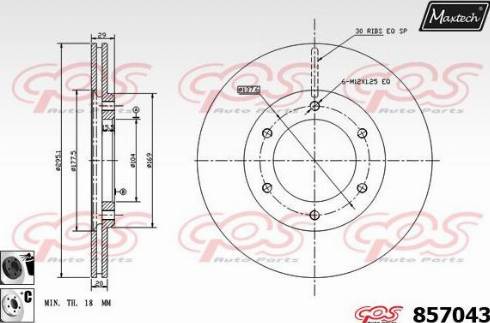 Maxtech 857043.6060 - Тормозной диск autosila-amz.com