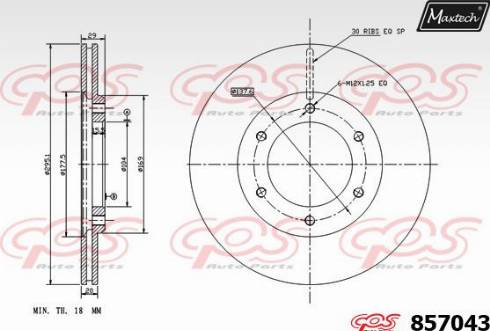 Maxtech 857043.0000 - Тормозной диск autosila-amz.com