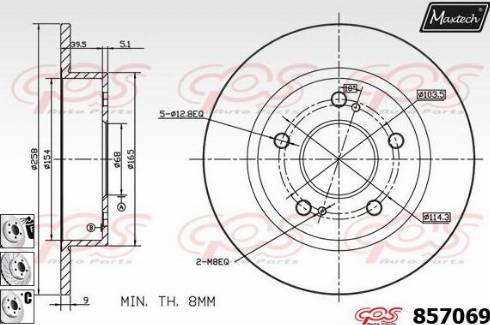 Maxtech 857069.6980 - Тормозной диск autosila-amz.com