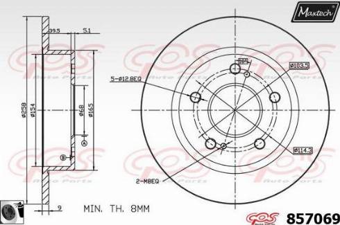 Maxtech 857069.0060 - Тормозной диск autosila-amz.com