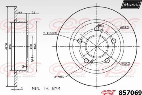 Maxtech 857069.0000 - Тормозной диск autosila-amz.com