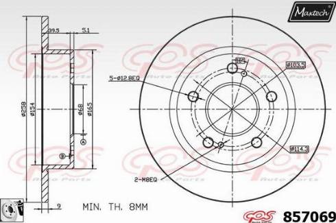 Maxtech 857069.0080 - Тормозной диск autosila-amz.com