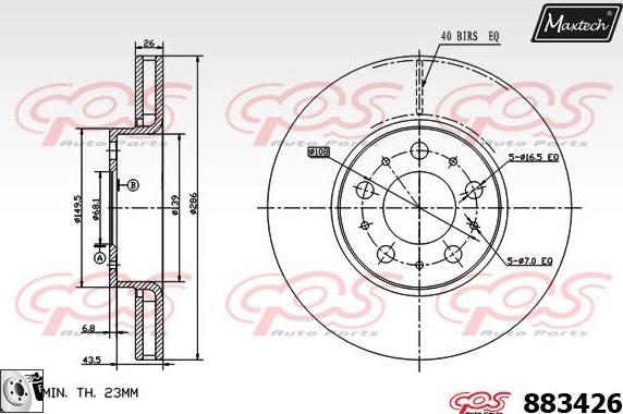 Maxtech 857069 - Тормозной диск autosila-amz.com