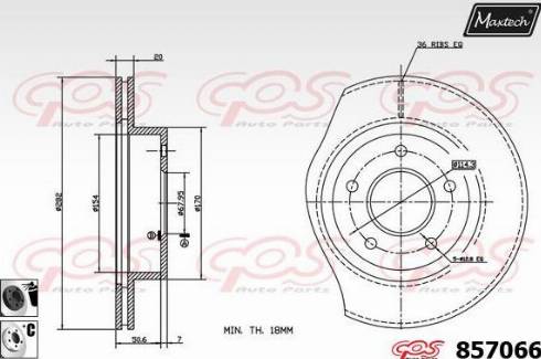 Maxtech 857066.6060 - Тормозной диск autosila-amz.com