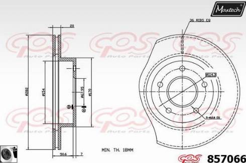 Maxtech 857066.0060 - Тормозной диск autosila-amz.com