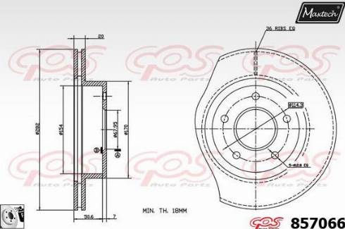 Maxtech 857066.0080 - Тормозной диск autosila-amz.com