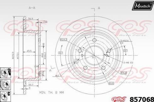 Maxtech 857068.6880 - Тормозной диск autosila-amz.com