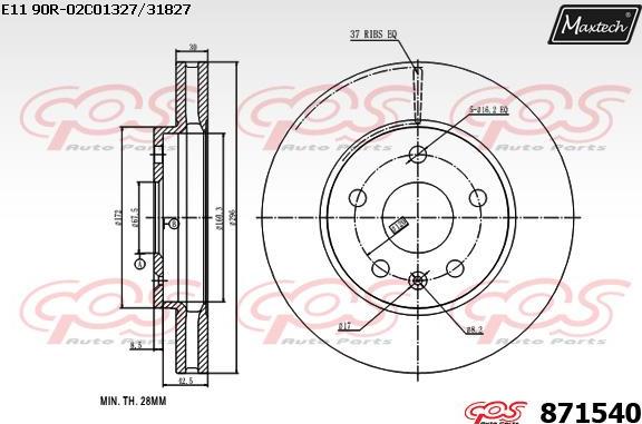 Maxtech 857019 - Тормозной диск autosila-amz.com