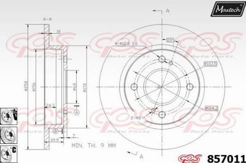 Maxtech 857011.6980 - Тормозной диск autosila-amz.com