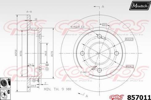 Maxtech 857011.6060 - Тормозной диск autosila-amz.com