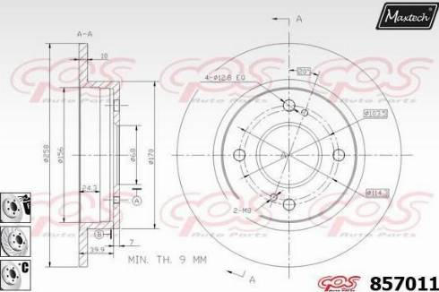 Maxtech 857011.6880 - Тормозной диск autosila-amz.com