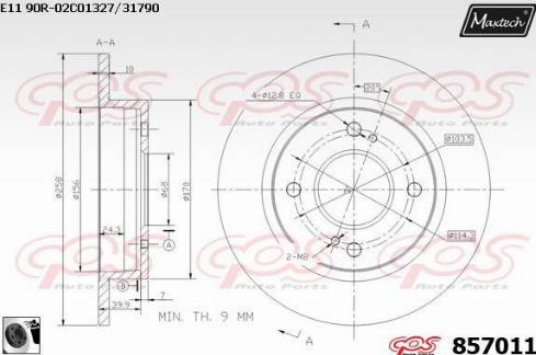 Maxtech 857011.0060 - Тормозной диск autosila-amz.com