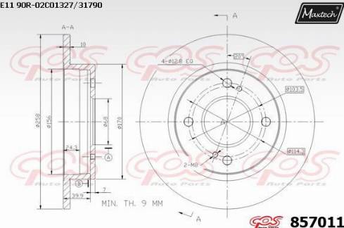 Maxtech 857011.0000 - Тормозной диск autosila-amz.com