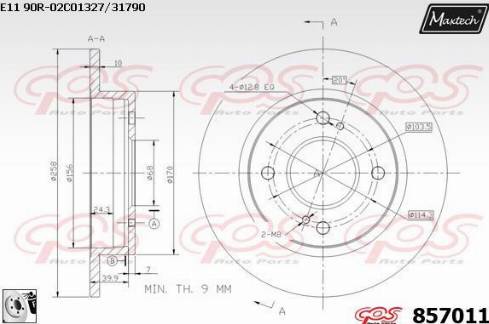 Maxtech 857011.0080 - Тормозной диск autosila-amz.com