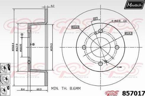 Maxtech 857017.6880 - Тормозной диск autosila-amz.com