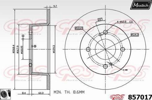 Maxtech 857017.0060 - Тормозной диск autosila-amz.com