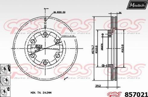 Maxtech 857021.6880 - Тормозной диск autosila-amz.com