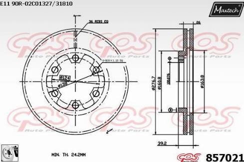 Maxtech 857021.0080 - Тормозной диск autosila-amz.com