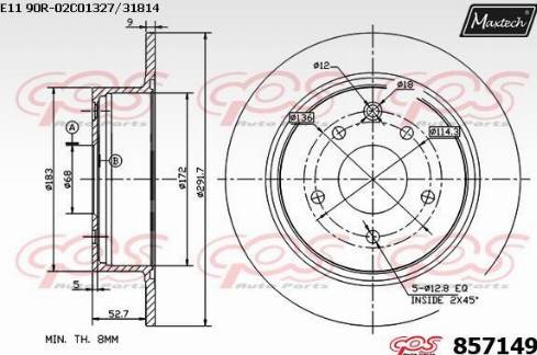 Maxtech 857149.0000 - Тормозной диск autosila-amz.com