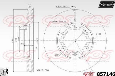 Maxtech 857146.0080 - Тормозной диск autosila-amz.com