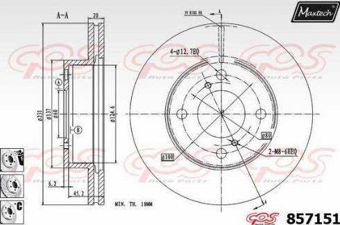 Maxtech 857151.6980 - Тормозной диск autosila-amz.com