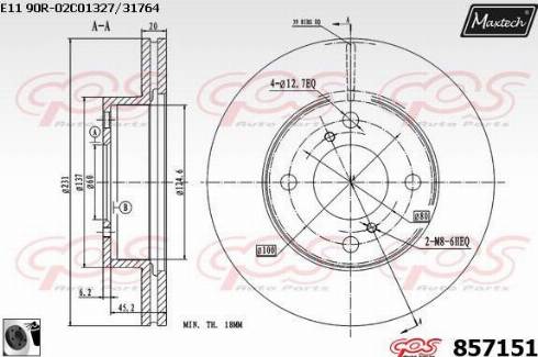 Maxtech 857151.0060 - Тормозной диск autosila-amz.com