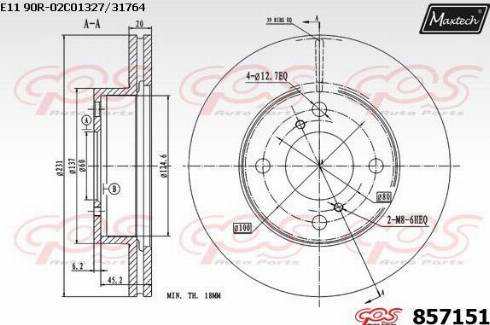 Maxtech 857151.0000 - Тормозной диск autosila-amz.com