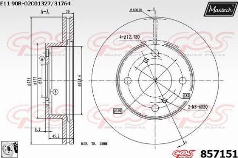 Maxtech 857151.0080 - Тормозной диск autosila-amz.com