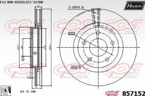 Maxtech 857152.0080 - Тормозной диск autosila-amz.com