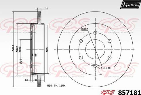 Maxtech 857181.0000 - Тормозной диск autosila-amz.com