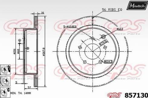 Maxtech 857130.6880 - Тормозной диск autosila-amz.com