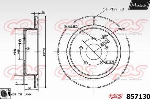 Maxtech 857130.0060 - Тормозной диск autosila-amz.com