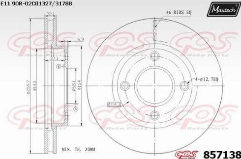 Maxtech 857138.0000 - Тормозной диск autosila-amz.com