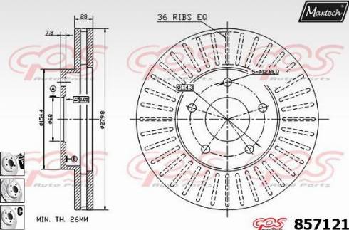 Maxtech 857121.6880 - Тормозной диск autosila-amz.com