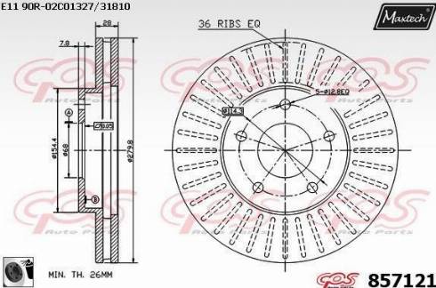 Maxtech 857121.0060 - Тормозной диск autosila-amz.com